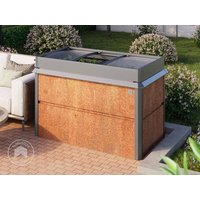 PRIMEYARD 150 x 85 x 77 cm Hochbeet, Cortenstahl, Rost-Optik | inkl. Frühbeetaufsatz und Schneckenschutz - (GFPV00794)