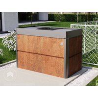 PRIMEYARD 150 x 85 x 77 cm Hochbeet, Cortenstahl, Rost-Optik | inkl. Frühbeetaufsatz - (GFPV00793)