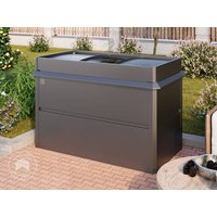 PRIMEYARD 150 x 85 x 77 cm Hochbeet, Stahl, Anthrazit-Metallic | inkl. Frühbeetaufsatz und Schneckenschutz - (GFPV00782)