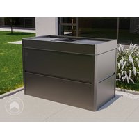 PRIMEYARD 150 x 85 x 77 cm Hochbeet, Stahl, Anthrazit-Metallic | inkl. Frühbeetaufsatz - (GFPV00781)