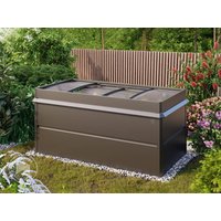 PRIMEYARD 200 x 100 x 77 cm Hochbeet, Stahl, Anthrazit-Metallic | inkl. Frühbeetaufsatz und Schneckenschutz - (GFPV00774)