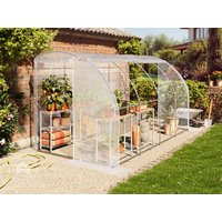 TOOLPORT 2x4m Anlehn-Foliengewächshaus, PE-Plane, weiß - (9033)
