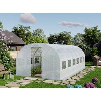TOOLPORT 3x6m Foliengewächshaus, PE-Plane, weiß - (8942)