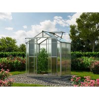 Gewächshaus 183 x 133 cm, 6 oder 8 mm, 1 Fenster, Doppeltür, Gewächshaus Aluminium, Tomatenhaus, Gartenhaus, Treibhaus, Gewächshaus günstig, Glashaus
