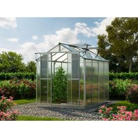 Gewächshaus 183 x 259 cm, 6 oder 8 mm, 2 Fenster, Doppeltür, Gewächshaus Aluminium, Tomatenhaus, Gartenhaus, Treibhaus, Gewächshaus günstig, Glashaus
