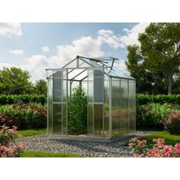 Gewächshaus 183 x 195 cm, 6 oder 8 mm, 1 Fenster, Doppeltür, Gewächshaus Aluminium, Tomatenhaus, Gartenhaus, Treibhaus, Gewächshaus günstig, Glashaus