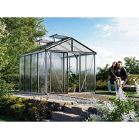 Gewächshaus 235x311 cm, 8 mm, 2 Fenster, Einfachtür, ISABELLA 22, Gewächshaus Aluminium ideales Tomatenhaus und Gartenhaus