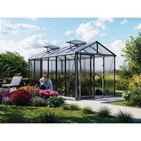 Gewächshaus DIAMAS 235x460 cm, 16 mm, 4 Fenster, Einfachtür, Gewächshaus Aluminium, Tomatenhaus, Gartenhaus, Treibhaus, gewächshaus günstig, Glashaus
