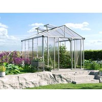 Gewächshaus 262x320 cm, 10 mm, 2 Fenster, Doppeltür, Gewächshaus Aluminium, Tomatenhaus, Gartenhaus, Treibhaus, Gewächshaus günstig, Glashaus