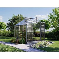 Gewächshaus 225 x 195 cm, 6 oder 8 mm, 1 Fenster, Doppeltür, Gewächshaus Aluminium, Tomatenhaus, Gartenhaus, Treibhaus, Gewächshaus günstig, Glashaus