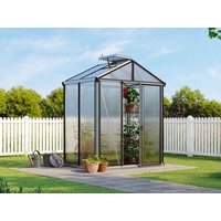 Gewächshaus COMPACT 199 x 137 cm, mit 10 oder 16 mm Doppelstegplatten, 1 Fenster, Einfachtür, Gewächshaus Aluminium, Tomatenhaus, Gartenhaus, Treibhaus, gewächshaus günstig, Glashaus
