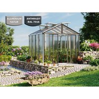 Gewächshaus HERA 4 263x263 cm, mit 16 mm Doppelstegplatten, 3 Fenster, Doppeltür, Gewächshaus Aluminium, Tomatenhaus, Gartenhaus, Treibhaus, Gewächshaus günstig, Glashaus
