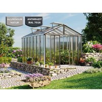 Gewächshaus HERA 8 263x514 cm, mit 16 mm Doppelstegplatten, 5 Fenster, Doppeltür, Gewächshaus Aluminium, Tomatenhaus, Gartenhaus, Treibhaus, Gewächshaus günstig, Glashaus