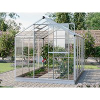 Gewächshaus Opal 192x317 cm, 4 mm ESG - Sicherheitsglas, 2 Fenster, Einfachtür, Gewächshaus Aluminium, Tomatenhaus, Gartenhaus, Treibhaus, Gewächshaus günstig, Glashaus