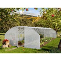 TOOLPORT 4x10m Foliengewächshaus, PE-Plane, weiß - (9001)