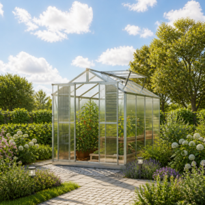 Gewächshaus 183 x 259 cm, 6 oder 8 mm, 2 Fenster, Doppeltür, Gewächshaus Aluminium, Tomatenhaus, Gartenhaus, Treibhaus, Gewächshaus günstig, Glashaus Unkategorisiert online kaufen