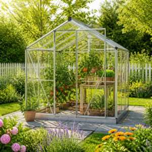 Gewächshaus Opal 192x192 cm, 4 mm ESG - Sicherheitsglas, 1 Fenster, Einfachtür, Gewächshaus Aluminium, Tomatenhaus, Gartenhaus, Treibhaus, Gewächshaus günstig, Glashaus Unkategorisiert online kaufen