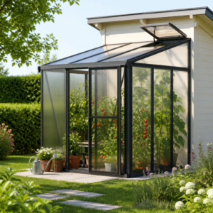 2 × 2 m | Anlehngewächshaus ELLA 33 , BxT: 199 x 194 cm, Gewächshaus mit 16 mm Doppelstegplatten, 1 Fenster, Einfachtür, Gewächshaus Aluminium, Tomatenhaus, Gartenhaus, Treibhaus, gewächshaus günstig, Glashaus | Aluminiumrahmen | Einfachschiebetür | Dachfenster Unkategorisiert online kaufen