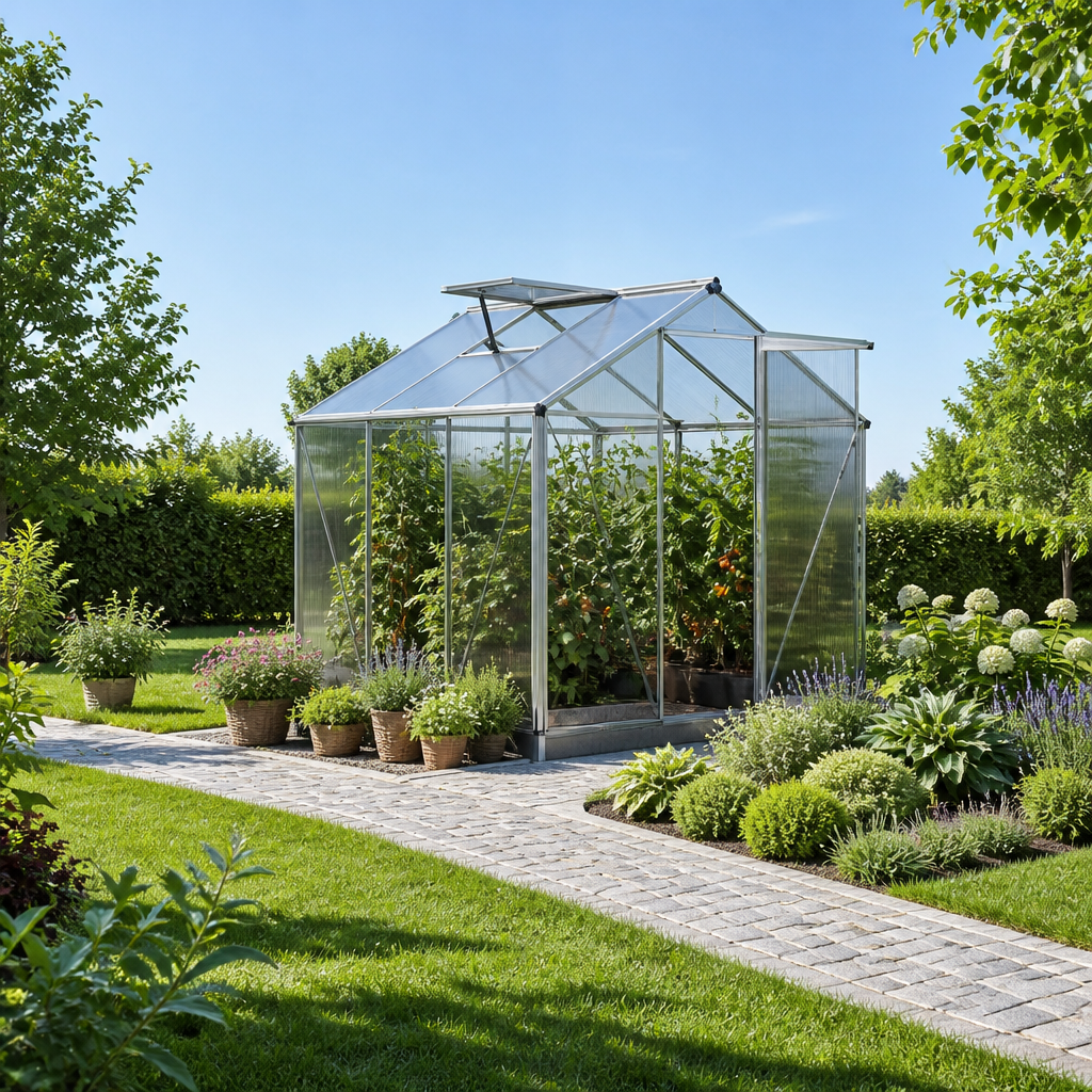34% Rabatt ✓ 2 × 2 m | Gewächshaus VIOLA 219x219 cm – Alu-Tomatenhaus mit 6 mm Doppelstegplatten | Aluminiumrahmen | Dachfenster 34% Rabatt ✓ 2 × 2 m | Gewächshaus VIOLA 219x219 cm – Alu-Tomatenhaus mit 6 mm Doppelstegplatten | Aluminiumrahmen | Dachfenster