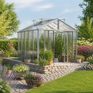 3 × 3 m | Gewächshaus HERA 5 263x325 cm, mit 16 mm Doppelstegplatten, 3 Fenster, Doppeltür, Gewächshaus Aluminium, Tomatenhaus, Gartenhaus, Treibhaus, Gewächshaus günstig, Glashaus | Plexiglas | Aluminiumrahmen | Doppelschiebetür | Einfachschiebetür Unkategorisiert online kaufen