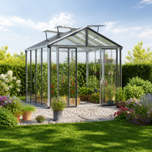3 × 3 m | Gewächshaus HERA 263x263 cm, mit ESG Sicherheitsglas 4 mm, 3 Fenster, Doppeltür, Gewächshaus Aluminium, Tomatenhaus, Gartenhaus, Treibhaus, gewächshaus günstig, Glashaus | Plexiglas | Aluminiumrahmen | Doppelschiebetür | Einfachschiebetür Unkategorisiert online kaufen
