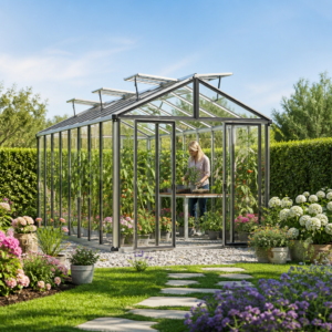 5 × 3 m | Gewächshaus HERA 263x514 cm, mit ESG Sicherheitsglas 4 mm, 5 Fenster, Doppeltür, Gewächshaus Aluminium, Tomatenhaus, Gartenhaus, Treibhaus, gewächshaus günstig, Glashaus | Plexiglas | Aluminiumrahmen | Doppelschiebetür | Einfachschiebetür Unkategorisiert online kaufen