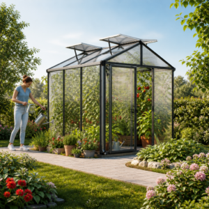 Gewächshaus DIAMAS 235x235 cm, Plexiglas ALLTOP, 4 Fenster, Doppeltür, Gewächshaus Aluminium, Tomatenhaus, Gartenhaus, Treibhaus, gewächshaus günstig, Glashaus Unkategorisiert online kaufen