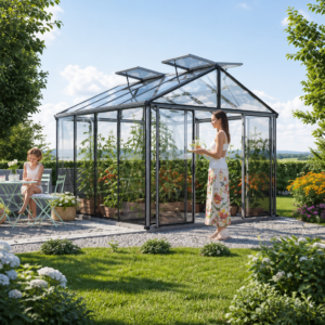 3 × 3 m | Gewächshaus ASTERIA 311x311 cm, Plexiglas ALLTOP, 4 Fenster, Doppeltür, Gewächshaus Aluminium, Tomatenhaus, Gartenhaus, Treibhaus, gewächshaus günstig, Glashaus | Aluminiumrahmen | Doppelschiebetür | Dachfenster Unkategorisiert online kaufen