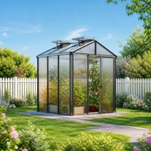 Gewächshaus COMPACT 199 x 199 cm, mit 10 oder 16 mm Doppelstegplatten, 2 Fenster, Einfachtür, Gewächshaus Aluminium, Tomatenhaus, Gartenhaus, Treibhaus, gewächshaus günstig, Glashaus Unkategorisiert online kaufen
