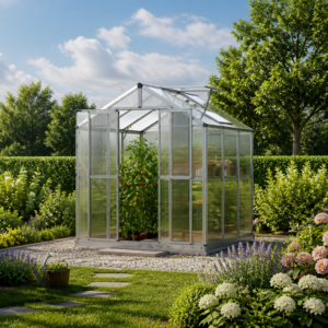 Gewächshaus 183 x 195 cm, 6 oder 8 mm, 1 Fenster, Doppeltür, Gewächshaus Aluminium, Tomatenhaus, Gartenhaus, Treibhaus, Gewächshaus günstig, Glashaus Unkategorisiert online kaufen
