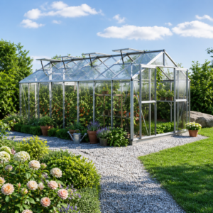 Gewächshaus 259 x 513 cm, 6 oder 8 mm, 4 Fenster, Doppeltür, Gewächshaus Aluminium, Tomatenhaus, Gartenhaus, Treibhaus, Gewächshaus günstig, Glashaus Unkategorisiert online kaufen