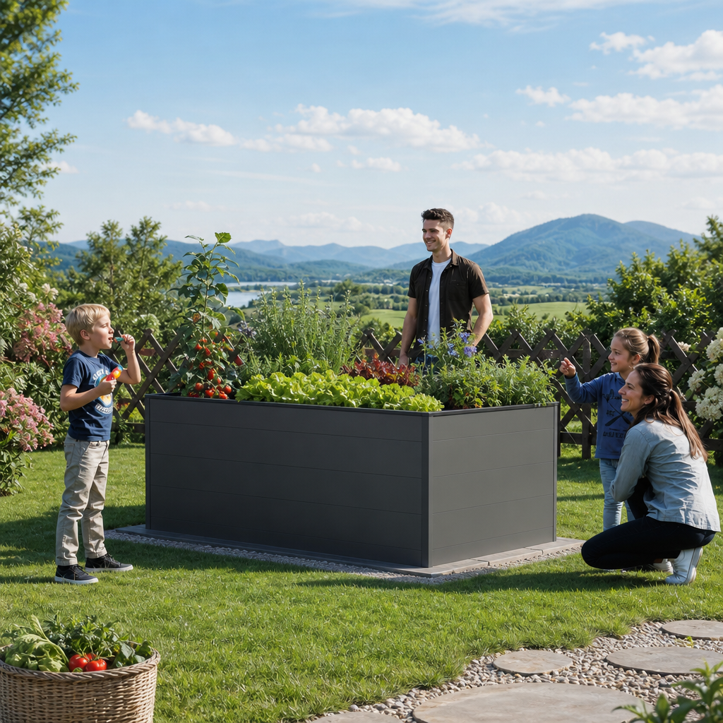 39% Rabatt ✓ 2 × 1 m | Aluminium Hochbeet ECO Anthrazit 195x99x77 cm rostfrei pflegefrei Metall Bausatz 39% Rabatt ✓ 2 × 1 m | Aluminium Hochbeet ECO Anthrazit 195x99x77 cm rostfrei pflegefrei Metall Bausatz