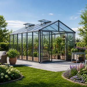 Gewächshaus ASTERIA 311x460cm, 10 oder 12 mm, 2 Fenster, Doppeltür, Gewächshaus Aluminium, Tomatenhaus, Gartenhaus, Treibhaus, gewächshaus günstig, Glashaus Unkategorisiert online kaufen