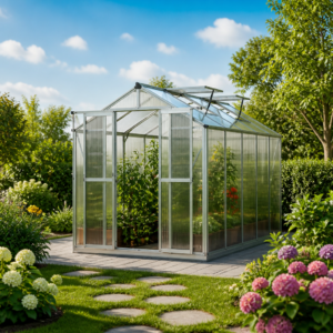 Gewächshaus 183 x 259 cm, 6 oder 8 mm, 2 Fenster, Doppeltür, Gewächshaus Aluminium, Tomatenhaus, Gartenhaus, Treibhaus, Gewächshaus günstig, Glashaus Unkategorisiert online kaufen