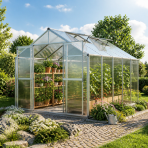 GFP 225 x 322 cm Gewächshaus, ohne Setangebot | 6 mm | Polycarbonat | Doppelschiebetür | Dachfenster Unkategorisiert online kaufen