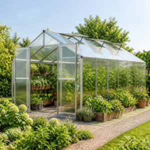 GFP 225 x 449 cm Gewächshaus, ohne Setangebot | 6 mm | Polycarbonat | Doppelschiebetür | Dachfenster Unkategorisiert online kaufen