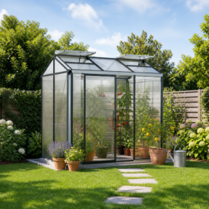 GFP 161 x 235 cm Gewächshaus, Pulverbeschichtet Anthrazit, RAL 7016 | Aktionsset - Profi 2 | Polycarbonat | Einfachschiebetür | Dachfenster Unkategorisiert online kaufen