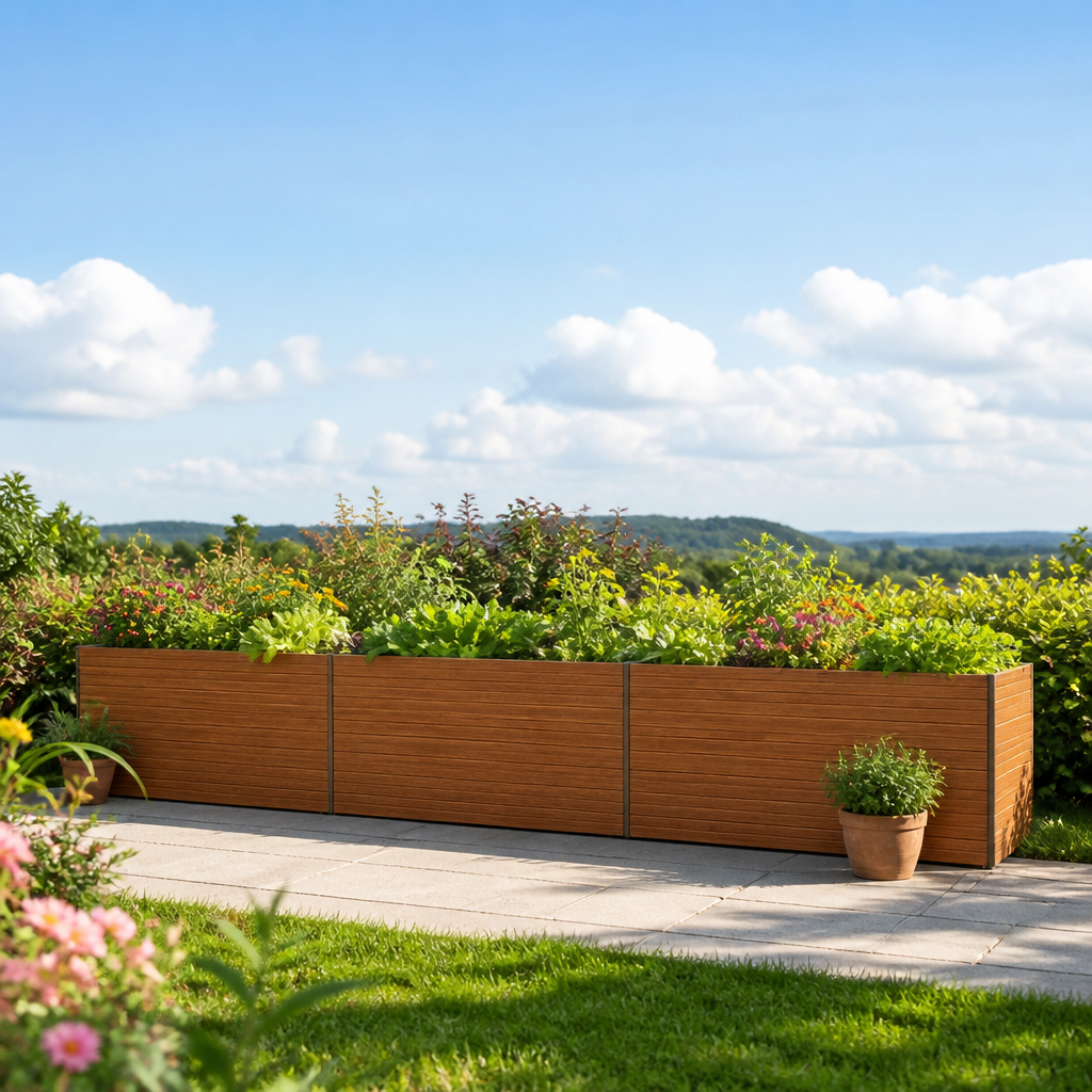 GFP 490 x 119 x 77 cm Hochbeet, Holzoptik GFP 490 x 119 x 77 cm Hochbeet, Holzoptik