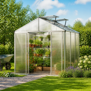 GFP 222 x 222 cm Gewächshaus, Aktionsset - Profi 2 | Polycarbonat | Doppelschiebetür | Dachfenster Unkategorisiert online kaufen