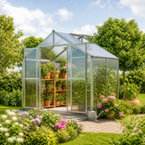 GFP 225 x 133 cm Gewächshaus, inkl. Aktionsset - XL | 8 mm | Polycarbonat | Doppelschiebetür | Dachfenster Unkategorisiert online kaufen