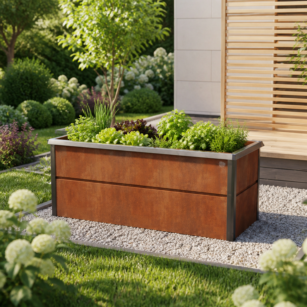 PRIMEYARD 200 x 85 x 77 cm Hochbeet, Cortenstahl, Rost-Optik | inkl. Schneckenschutz PRIMEYARD 200 x 85 x 77 cm Hochbeet, Cortenstahl, Rost-Optik | inkl. Schneckenschutz