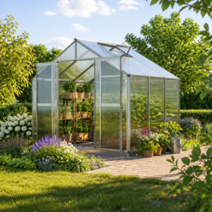 GFP 225 x 195 cm Gewächshaus, inkl. Aktionsset - XL | 8 mm | Polycarbonat | Doppelschiebetür | Dachfenster Unkategorisiert online kaufen