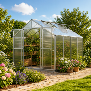 GFP 225 x 259 cm Gewächshaus, inkl. Aktionsset - XL | 6 mm | Polycarbonat | Doppelschiebetür | Dachfenster Unkategorisiert online kaufen