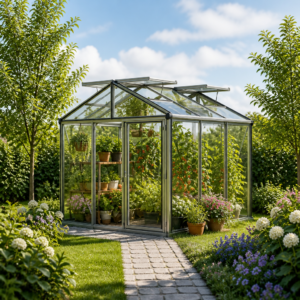 GFP 235 x 235 cm Gewächshaus, Standardfarbe Aluminium Natur | Aktionsset - Profi 2 | Polycarbonat | Einfachschiebetür | Dachfenster Unkategorisiert online kaufen