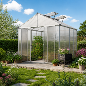 GFP 262 x 258 cm Gewächshaus, Aktionsset - Profi 1 | Polycarbonat | Doppelschiebetür | Dachfenster | mit Fundament Unkategorisiert online kaufen