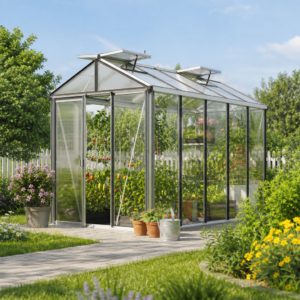 GFP 199 x 324 cm Gewächshaus, Standardfarbe Aluminium Natur | Aktionsset - Profi 2 | Polycarbonat | Einfachschiebetür | Dachfenster Unkategorisiert online kaufen