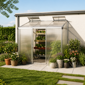 GFP 222 x 147 cm Anlehngewächshaus, Aluminium Natur | Polycarbonat | Einfachschiebetür | Dachfenster Unkategorisiert online kaufen