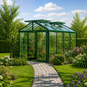 GFP 235 x 311 cm Gewächshaus, Pulverbeschichtet Grün, RAL 6005 | ohne Setangebot | Polycarbonat | Einfachschiebetür | Dachfenster Unkategorisiert online kaufen