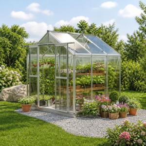 GFP 259 x 195 cm Gewächshaus, inkl. Aktionsset - XL | 8 mm | Polycarbonat | Doppelschiebetür | Dachfenster Unkategorisiert online kaufen