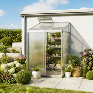 GFP 151 x 147 cm Anlehngewächshaus, Aluminium Natur | Polycarbonat | Einfachschiebetür | Dachfenster Unkategorisiert online kaufen